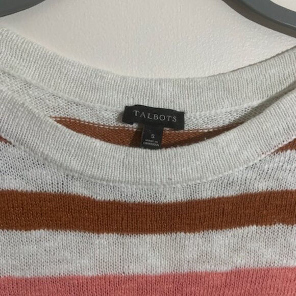 Talbots Color Block Coastal Stripped Crewneck Pullover Women's Sweater - Size S - Picture 3 of 6